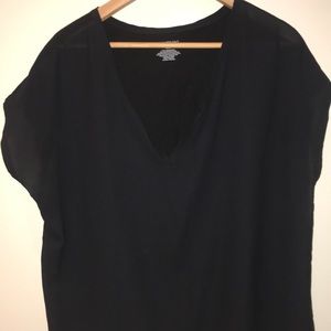 Lane Bryant Black V Neck Top, Size 14/16